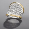 image:imageRossSimons Sterling Silver and 14kt Yellow Gold FreeForm Lattice RingNo Gemstone