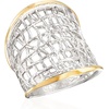 image:imageRossSimons Sterling Silver and 14kt Yellow Gold FreeForm Lattice RingNo Gemstone