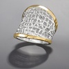 image:imageRossSimons Sterling Silver and 14kt Yellow Gold FreeForm Lattice RingNo Gemstone