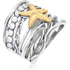 image:imageRossSimons Sterling Silver and 14kt Yellow Gold MultiRow Starfish RingOther