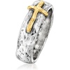 image:imageRossSimons Sterling Silver and 14kt Yellow Gold Sideways Cross RingNo Gemstone