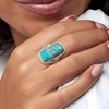 image:imageRossSimons Turquoise RopedEdge Ring in Sterling Silver With 18kt Gold Over SterlingCreated Turquoise