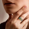 image:imageRossSimons Turquoise and 130 Carat Sky Blue Topaz Toi Et Moi Ring in 18kt Gold Over SterlingCreated Turquoise