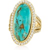image:imageRossSimons Turquoise and 130 ct tw White Topaz Ring in 18kt Gold Over SterlingCreated Turquoise