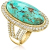 image:imageRossSimons Turquoise and 130 ct tw White Topaz Ring in 18kt Gold Over SterlingCreated Turquoise
