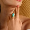 image:imageRossSimons Turquoise and 130 ct tw White Topaz Ring in 18kt Gold Over SterlingCreated Turquoise