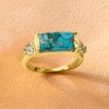 image:imageRossSimons Turquoise and 70 ct tw Sky Blue Topaz Ring in 18kt Gold Over SterlingCreated Turquoise