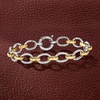 image:imageRossSimons TwoTone Sterling Silver OvalLink Braceletno gemstone