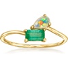 image:imagePure Collection by RossSimons Opal and 20 Carat Emerald Toi Et Moi Ring in 14kt Yellow GoldEmerald