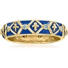 image:imageRossSimons 010 ct tw Sapphire and Blue Enamel FleurDeLis Ring in 18kt Gold Over SterlingSapphire