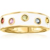 image:imageRossSimons 020 ct tw Multicolored Sapphire and White Enamel Ring in 18kt Gold Over SterlingSapphire