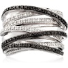 image:imageRossSimons 030 ct tw Black and White Diamond Highway Ring in Sterling SilverDiamond