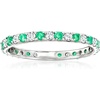 image:imageRossSimons 040 ct tw Emerald and 50 ct tw Diamond Eternity Band in 14kt White GoldEmerald