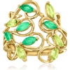 image:imageRossSimons 060 ct tw Peridot and 50 ct tw Emerald Vine Ring in 14kt Yellow GoldEmerald