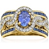 image:imageRossSimons 080 Carat Tanzanite Ring With 60 ct tw Sapphires and 30 ct tw White Zircons in 18kt Gold Over SterlingSapphire