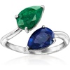 image:imageRossSimons 090 Carat Sapphire and 70 Carat Emerald Toi Et Moi Ring in Sterling SilverEmerald