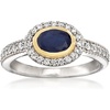 image:imageRossSimons 100 Carat Sapphire and 50 ct tw White Zircon Ring in Sterling Silver With 14kt Yellow GoldSapphire