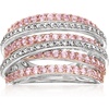 image:imageRossSimons 100 ct tw Pink Sapphire and 15 ct tw Diamond Highway Ring in 2Tone Sterling SilverNo Gemstone