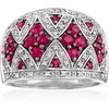 image:imageRossSimons 100 ct tw Ruby and 10 ct tw Diamond Dome Ring in Sterling SilverRuby