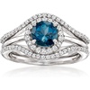 image:imageRossSimons 110 Carat London Blue Topaz and 50 ct tw White Topaz Jewelry Set Ring and Ring Guard in Sterling SilverTopaz