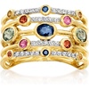 image:imageRossSimons 110 ct tw Multicolored Sapphire and 12 ct tw Diamond Ring in 14kt Yellow GoldSapphire