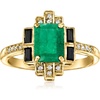 image:imageRossSimons 130 Carat Emerald and 20 ct tw Black Spinel Ring With White Topaz in 18kt Gold Over SterlingEmerald