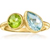 image:imageRossSimons 130 Carat Sky Blue Topaz and 60 Carat Peridot Toi Et Moi Ring in 18kt Gold Over SterlingPeridot