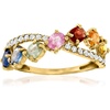 image:imageRossSimons 140 ct tw Multicolored Sapphire and 19 ct tw Diamond Crisscross Ring in 14kt Yellow GoldSapphire