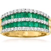 image:imageRossSimons 150 ct tw Emerald and 73 ct tw Diamond MultiRow Dome Ring in 14kt Yellow GoldEmerald