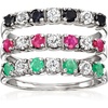 image:imageRossSimons 150 ct tw MultiGemstone Jewelry Set 3 Rings in Sterling SilverEmerald