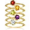 image:imageRossSimons 160 ct tw MultiGemstone Jewelry Set 5 Rings in 18kt Gold Over SterlingAmethyst