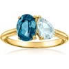 image:imageRossSimons 180 Carat London Blue Topaz and 60 Carat Aquamarine Toi Et Moi Ring in 18kt Gold Over SterlingAquamarine
