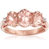 image:imageRossSimons 260 ct tw Morganite Ring With White Topaz in 18kt Rose Gold Over SterlingNo Gemstone