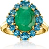 image:imageRossSimons 280 Carat Emerald and 140 ct tw London Blue Topaz Ring in 18kt Gold Over SterlingEmerald