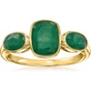 image:imageRossSimons 280 ct tw Emerald 3Stone Ring in 18kt Gold Over SterlingEmerald