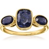 image:imageRossSimons 330 ct tw Sapphire 3Stone Ring in 18kt Gold Over SterlingSapphire