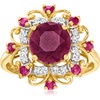 image:imageRossSimons 340 ct tw Ruby and 12 ct tw Diamond Frame Ring in 14kt Yellow GoldRuby