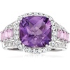 image:imageRossSimons 360 ct tw Amethyst and 30 ct tw White Topaz Ring With Diamonds in Sterling SilverAmethyst