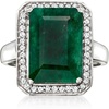 image:imageRossSimons 440 Carat Emerald and 20 ct tw Diamond Ring in Sterling SilverEmerald