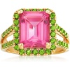 image:imageRossSimons 500 Carat Pink Topaz and 100 ct tw Chrome Diopside Ring in 18kt Gold Over SterlingDiopside