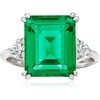 image:imageRossSimons 600 ct tw Simulated Emerald and 19 ct tw CZ Ring in Sterling SilverEmerald