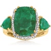 image:imageRossSimons 700 ct tw Emerald and 13 ct tw Diamond Ring in 18kt Gold Over SterlingEmerald