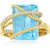 image:imageRossSimons 850 Carat Sky Blue Topaz and 15 ct tw Diamond Ring in 14kt Yellow GoldTopaz