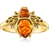 image:imageRossSimons Amber Bumblebee Ring in 18kt Gold Over SterlingAmber