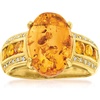 image:imageRossSimons Amber and 50 ct tw Citrine Ring With White Topaz in 18kt Gold Over SterlingAmber