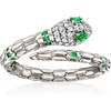image:imageRossSimons Italian 14 ct tw Simulated Emerald and 10 ct tw CZ Snake Ring in Sterling SilverEmerald
