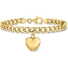 image:imageRossSimons Italian 18kt Gold Over Sterling Puffed Heart CurbLink Braceletno gemstone