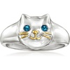 image:imageRossSimons London Blue Topaz Sterling Silver Cat Ring With 18kt Gold Over SterlingTopaz