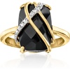 image:imageRossSimons Onyx and 10 ct tw White Topaz Ring in 18kt Gold Over SterlingOnyx