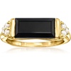image:imageRossSimons Onyx and 225mm Cultured Pearl Ring in 18kt Gold Over Sterling